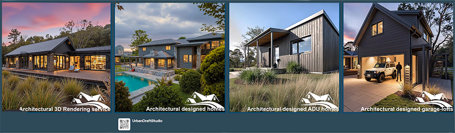 UrbanDraftStudio on Etsy — stock house plans and architectural rendering